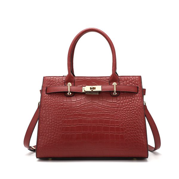 Burgundy Women's Vintage Leather Crossbody Bag Handbag