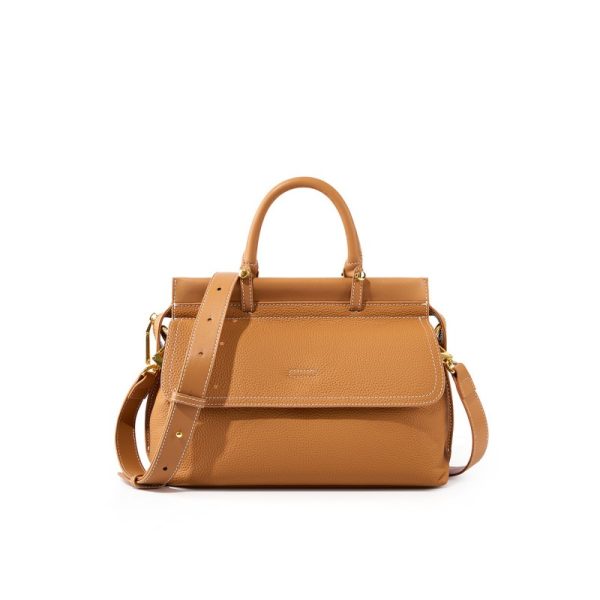 Elegant Brown Leather Party Commuter Crossbody
