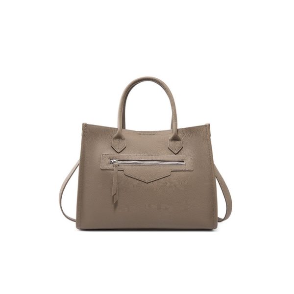 Stylish Leather Tote High-Capacity Women's Handbag for Commuting with Laptop