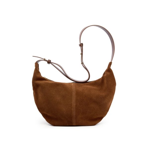 Women's Elegant Shoulder Crossbody Bag Large Capacity Suede Dumpling Bag