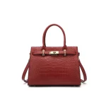 Crocodile Print Red Leather Tote Bag for Women - Large Princess Diana Handbag by CoveModa