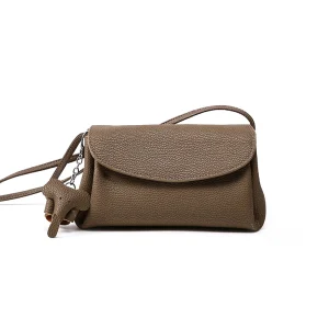 Minimalist Soft Leather Light Brown Crossbody Bag for women by Covemoda, elegant and versatile.